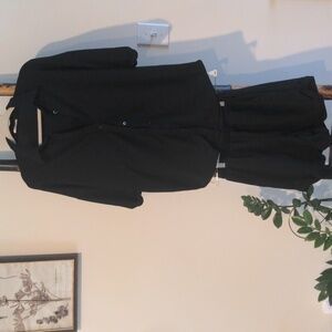 Black Button-Up Shirt and Shorts Set Size Small